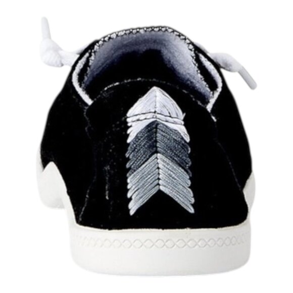 WIDE WIDTH BLACK Time and Tru Women's Scrunch Back Slip-On Sneaker Black SZ 7W - Picture 1 of 4